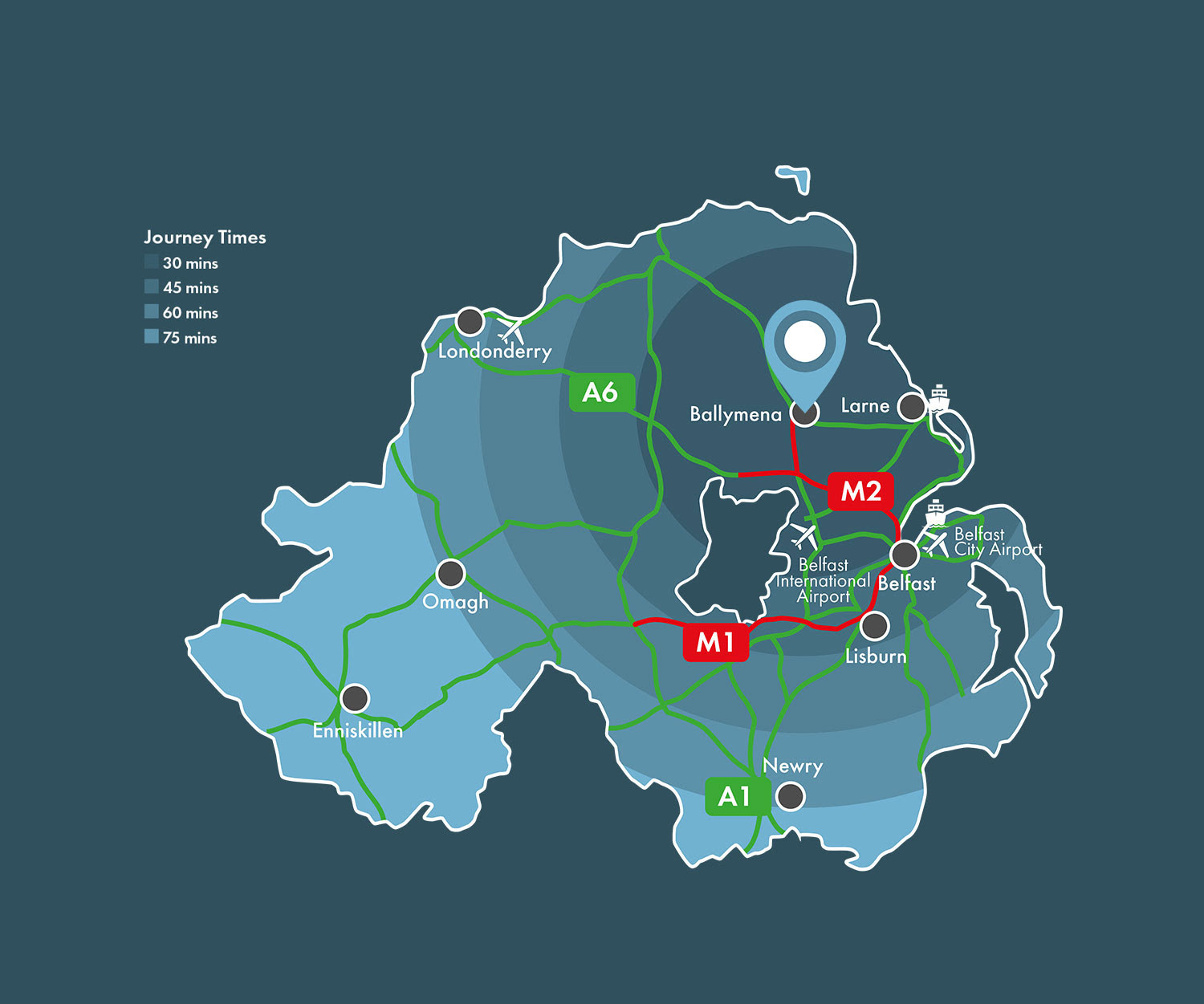 Map of NI that shows Glampers Location